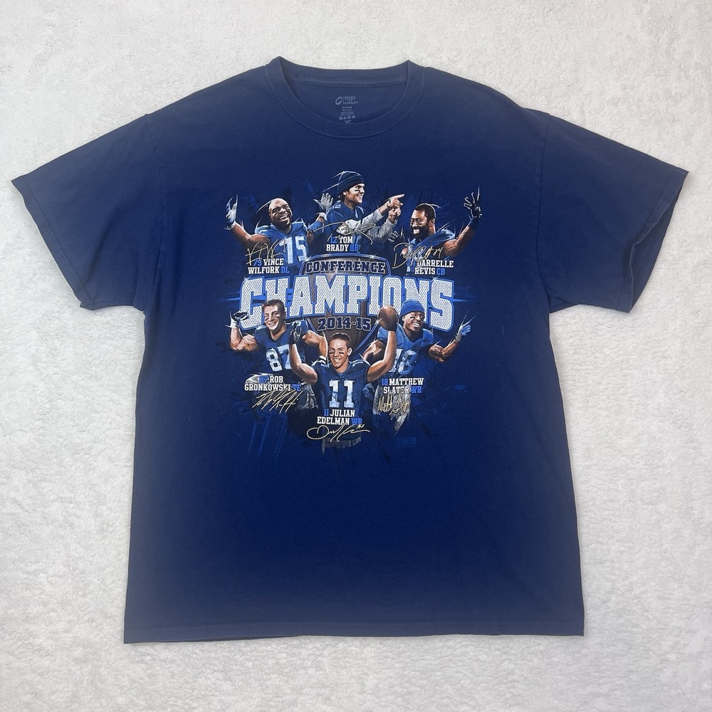2015 NEW‎ ENGLAND PATRIOTS AFC CHAMPIONS XL Shirt BRADY GRONKOWSKI EDELMAN REVIS